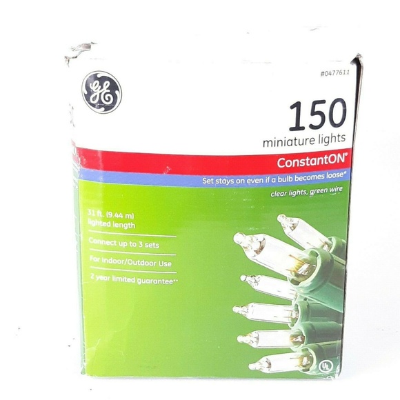 GE 150 Miniature Lights Green Wire ConstantOn 31ft - Picture 1 of 6